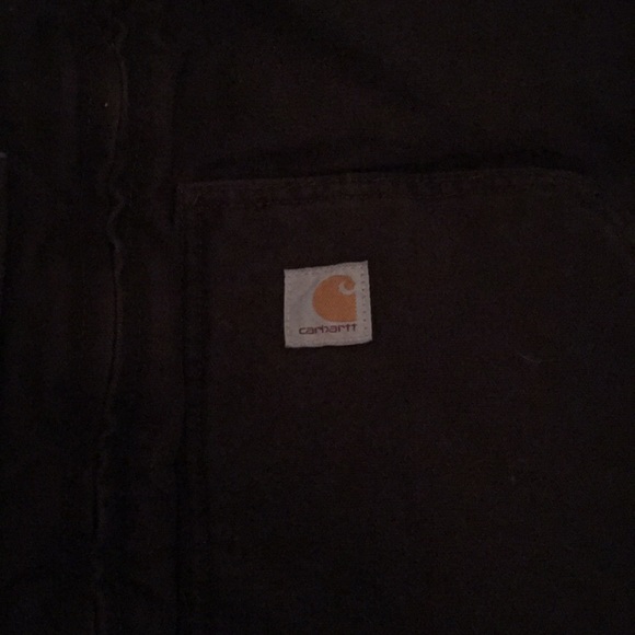 Dark brown carhartt vest , Sherpa lined - Picture 2 of 3
